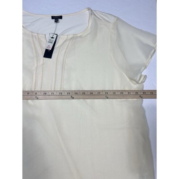 Talbots Shirt Womens 3X Petite Ivory Cream Blouse Lightweight Short Sleeve - Picture 9 of 11